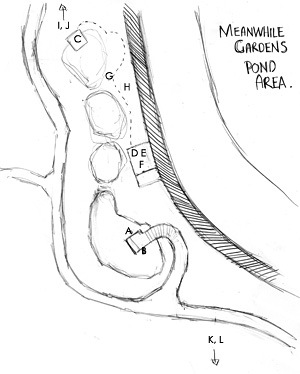 Map sketch of Meanwhile Gardens
